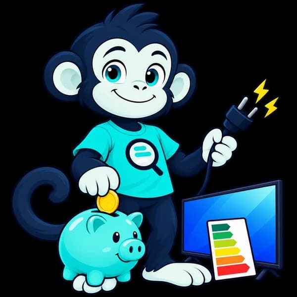 AlleZ met een stroomstekker, een spaarvarken, een televisie en een energielabel